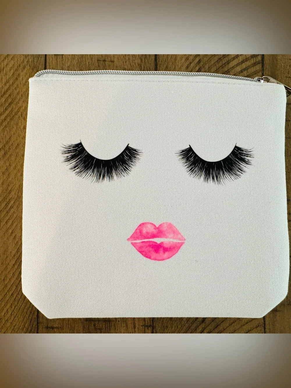🌺NEW Pink Heart 'EYELASHES' Cosmetic Bag
